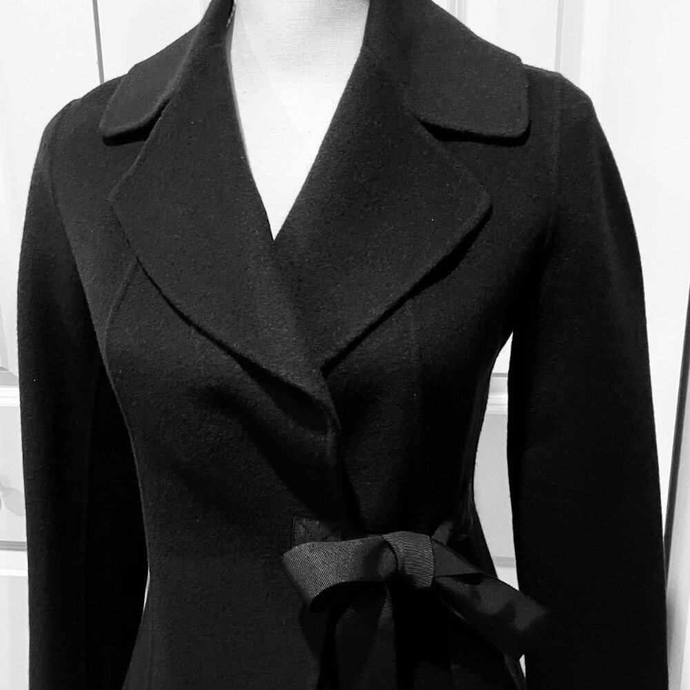 DKNY Black Wool Side Tie Jacket - Picture 2 of 9